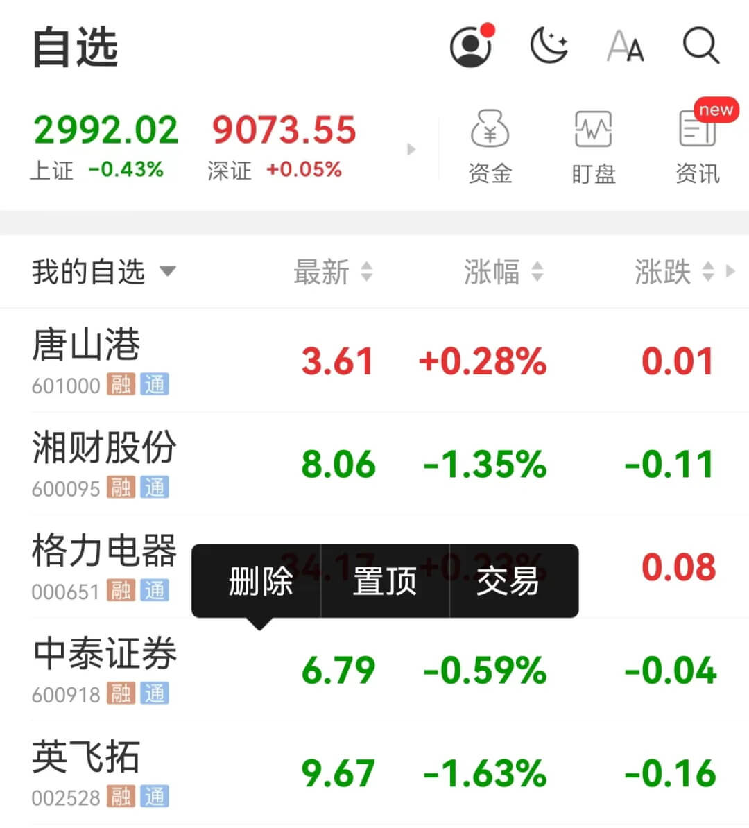 中泰证券app自选管理指南