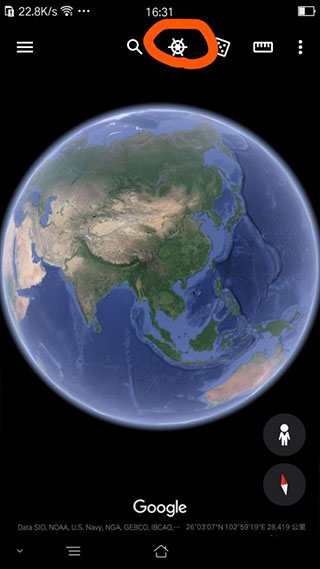 Google Earth怎么查看地球夜景?