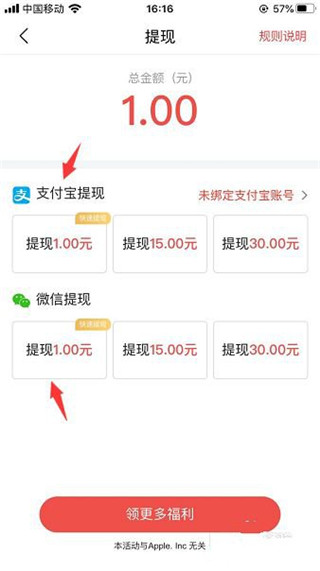 火山极速版怎么提现