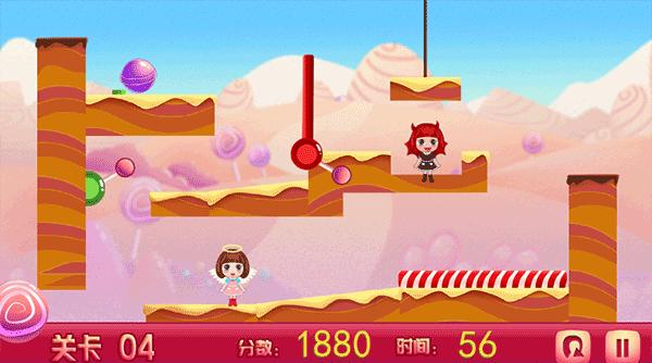 贝贝割绳子吃糖果游戏第四关攻略