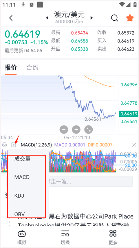 交易侠手机版怎么导入指标数据?
