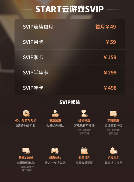 start云游戏怎么收费